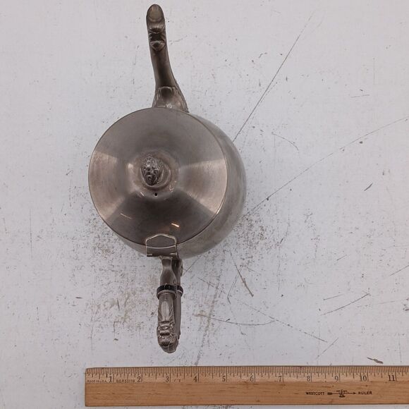 Vintage Silver Plated Footed Tea Pot Creamer Lidded Sugar Bowl Set Ornate Handle - Picture 15 of 16
